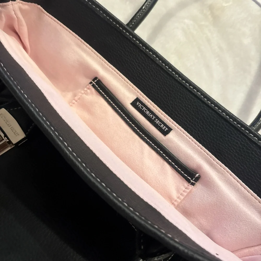 Victoria's Secret Black Tote with Silver Details - Picture 2 of 4